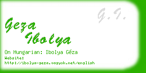 geza ibolya business card