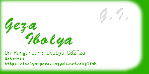 geza ibolya business card